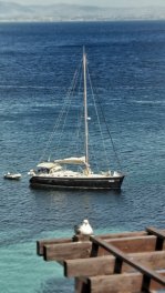Isole Egadi: Premuda Isole Egadi la barca al'ancora